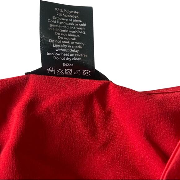 Yandy Red Satin Bow Bra Adjustable L/XL NWT - Picture 7 of 12